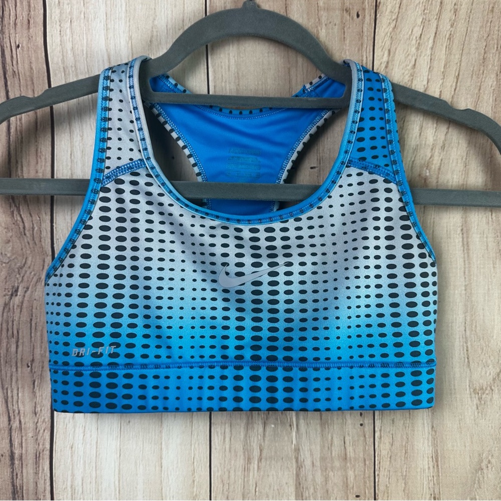 Nike Women's Gradient Blue and Black Sports Bra